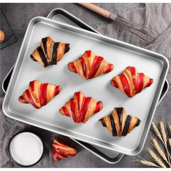Baking Sheet Set of 2, Wildone Stainless Steel Baking Tray Cookie Pan - Picture 6 of 8